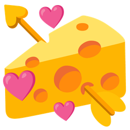 heart with arrow and cheese wedge