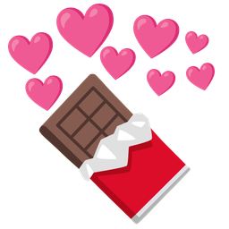 heart with arrow and chocolate bar