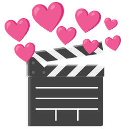 heart with arrow and clapper board