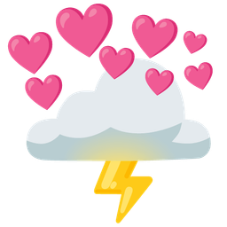 heart with arrow and cloud with lightning