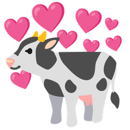 heart with arrow and cow face