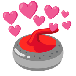 heart with arrow and curling stone