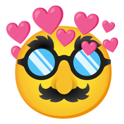 heart with arrow and disguised face