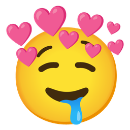 heart with arrow and drooling face