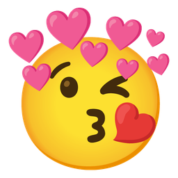 Heart with arrow and Face blowing a kiss