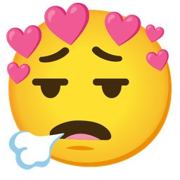 heart with arrow and face exhaling