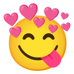 Heart with arrow and Face savoring food