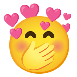 heart with arrow and face with hand over mouth