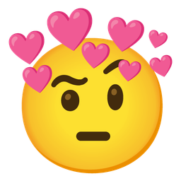 heart with arrow and face with raised eyebrow