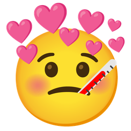 heart with arrow and face with thermometer