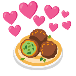 heart with arrow and falafel