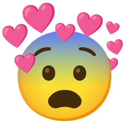 heart with arrow and fearful face