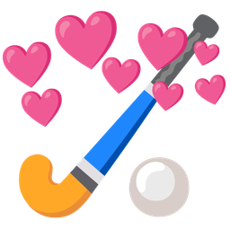 heart with arrow and field hockey