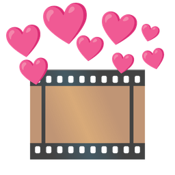heart with arrow and film frames