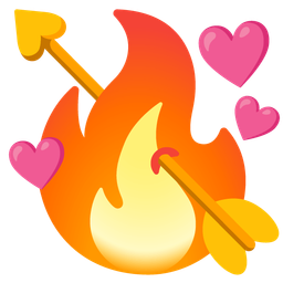 heart with arrow and fire