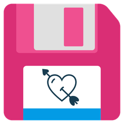 heart with arrow and floppy disk