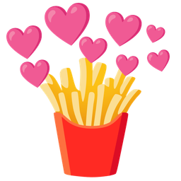 heart with arrow and french fries