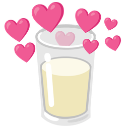 heart with arrow and glass of milk
