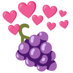 heart with arrow and grapes