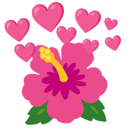 heart with arrow and hibiscus