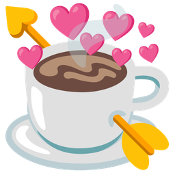 heart with arrow and hot beverage