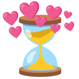 heart with arrow and hourglass not done