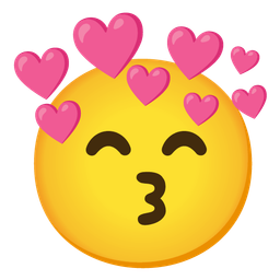 Heart with arrow and Kissing face with smiling eyes