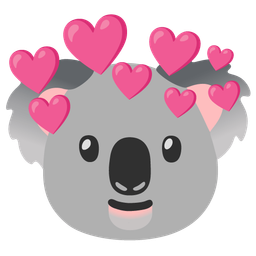 heart with arrow and koala
