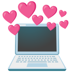 heart with arrow and laptop