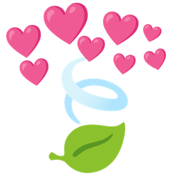 Heart with arrow and Leaf fluttering in wind