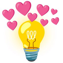heart with arrow and light bulb