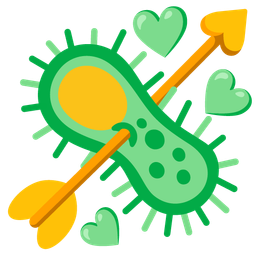 heart with arrow and microbe