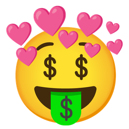 Heart with arrow and Money-mouth face