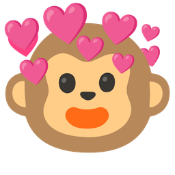 heart with arrow and monkey face