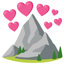heart with arrow and mountain