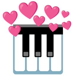 heart with arrow and musical keyboard