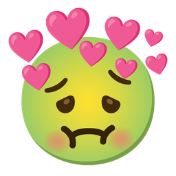 heart with arrow and nauseated face