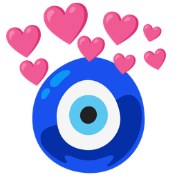 heart with arrow and nazar amulet