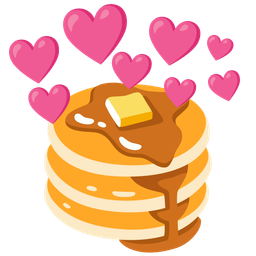 heart with arrow and pancakes