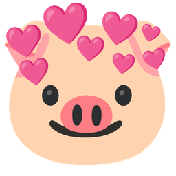 heart with arrow and pig face