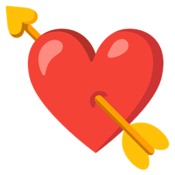 heart with arrow and red heart