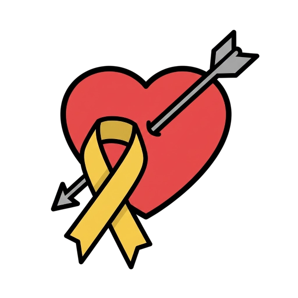 Heart with arrow and Reminder ribbon