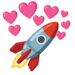 heart with arrow and rocket