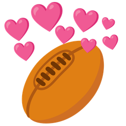 heart with arrow and rugby football