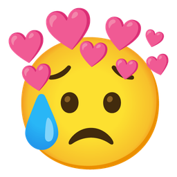 heart with arrow and sad but relieved face