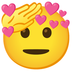 heart with arrow and saluting face