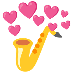heart with arrow and saxophone