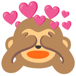 heart with arrow and see-no-evil monkey