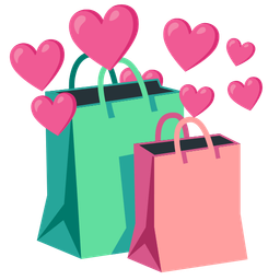 heart with arrow and shopping bags