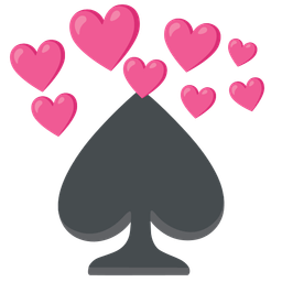 heart with arrow and spade suit
